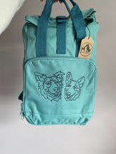 Load image into Gallery viewer, Custom Backpack for Dog Lovers and Owners- colourful embroidered recycled rucksack for your adventures