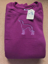 Load image into Gallery viewer, Embroidered Sighthound Silhouette Sweatshirt- Gifts for Whippet, greyhound, galgo, lurcher lovers and owners