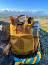 Load image into Gallery viewer, Spring Dog Breed Outline Backpack for Dog Lovers and Owners- colourful embroidered compact rucksack for your adventures