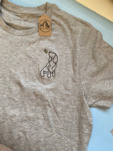 Load image into Gallery viewer, Spaniel Outline T-shirt - embroidered spaniel organic tee for dog lovers and owners