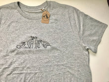 Load image into Gallery viewer, Embroidered Sighthound T-shirt- Organic tee for whippet, lurcher, greyhound lovers