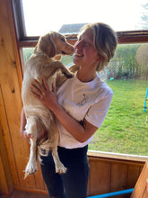 Load image into Gallery viewer, Spaniel Outline T-shirt - embroidered spaniel organic tee for dog lovers and owners