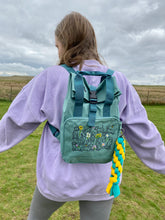 Load image into Gallery viewer, Spring Dogs Backpack for Dog Lovers and Owners- colourful embroidered compact rucksack for your adventures