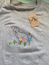 Load image into Gallery viewer, SILHOUETTE STYLE- Wildflower Dogs T-Shirt- Embroidered tee for dog lovers