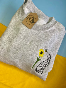 *ADD ON ITEM* Ukraine charity sunflower- add a sunflower to any existing spring time or silhouette sweatshirt