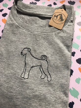Load image into Gallery viewer, Embroidered Organic Airedale T-Shirt - Gifts for Airedale lovers and owners