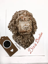 Load image into Gallery viewer, Custom Hand Drawn Pet Portrait - Head and Bust Only