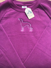 Load image into Gallery viewer, Embroidered Sighthound Silhouette Sweatshirt- Gifts for Whippet, greyhound, galgo, lurcher lovers and owners