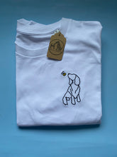 Load image into Gallery viewer, Spaniel Outline T-shirt - embroidered spaniel organic tee for dog lovers and owners
