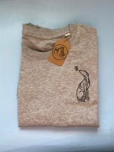 Load image into Gallery viewer, Sighthound  Outline T-shirt - Embroidered Whippet, Lurcher, greyhound organic tee for dog lovers and owners