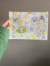 Load image into Gallery viewer, Golden Retriever Doodle art print | A5 hand drawn dog print - great gift for goldie lovers and owners.