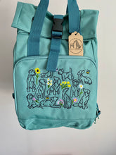 Load image into Gallery viewer, Spring Dogs Backpack for Dog Lovers and Owners- colourful embroidered compact rucksack for your adventures