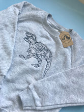 Load image into Gallery viewer, Children’s Embroidered Dinosaur Sweatshirt - Gifts for dino loving kids.