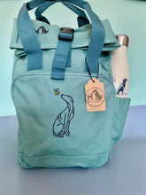 Load image into Gallery viewer, Spring Dog Breed Outline Backpack for Dog Lovers and Owners- colourful embroidered compact rucksack for your adventures