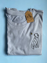 Load image into Gallery viewer, Border Collie Outline T-shirt - embroidered collie organic tee for dog lovers and owners