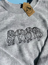 Load image into Gallery viewer, Embroidered dachshund Sweater - Gifs for long hair, short hair and wire hair Sausage dog Lovers and owners