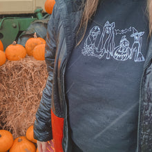 Load image into Gallery viewer, Halloween Dogs Embroidered sweatshirt - spooky dog costumes for Halloween lovers.