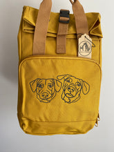 Load image into Gallery viewer, Custom Backpack for Dog Lovers and Owners- colourful embroidered recycled rucksack for your adventures