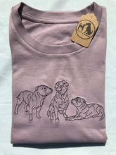 Load image into Gallery viewer, Embroidered Staffy T-shirt- Gifts for Staffordshire bull terrier owners