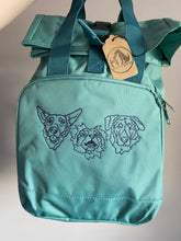 Load image into Gallery viewer, Custom Backpack for Dog Lovers and Owners- colourful embroidered recycled rucksack for your adventures
