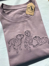 Load image into Gallery viewer, Embroidered Staffy T-shirt- Gifts for Staffordshire bull terrier owners