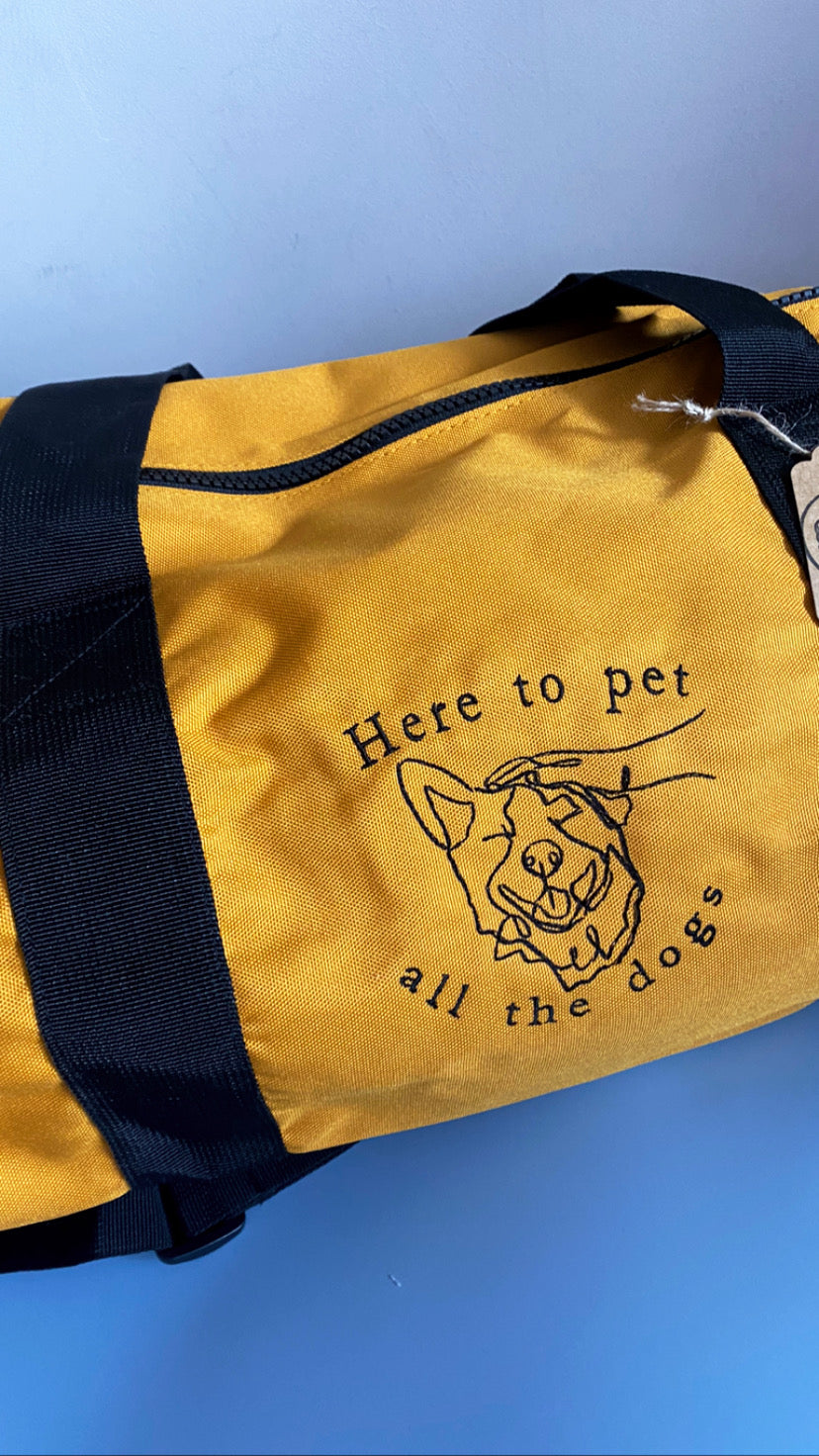 Here to Pet All The Dogs Barrel Bag