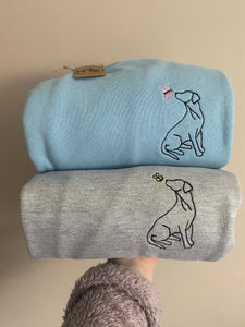 OUTLINE STYLE SWEATSHIRT - Various Breeds- Dogs Sweatshirt - Embroidered sweater for dog lovers