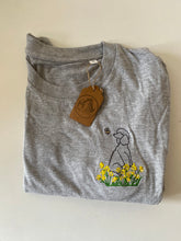 Load image into Gallery viewer, Outline Daffodil Poodle T-Shirt - Grey - M
