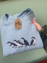 Load image into Gallery viewer, Embroidered Little Blue Penguin Sweatshirt - colourful sweatshirt for bird lovers
