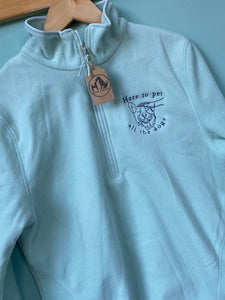 PRE-LOVED - ‘Here to Pet all the Dogs’ Thin Fleece - Mint