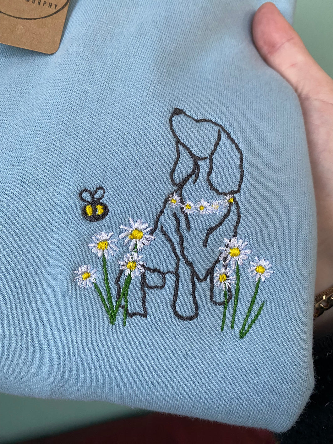 Dogs Daisies T-Shirt- Various Breeds- Embroidered tee for dog lovers