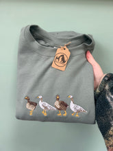 Load image into Gallery viewer, Embroidered Goose Sweatshirt - colourful sweatshirt for geese lovers
