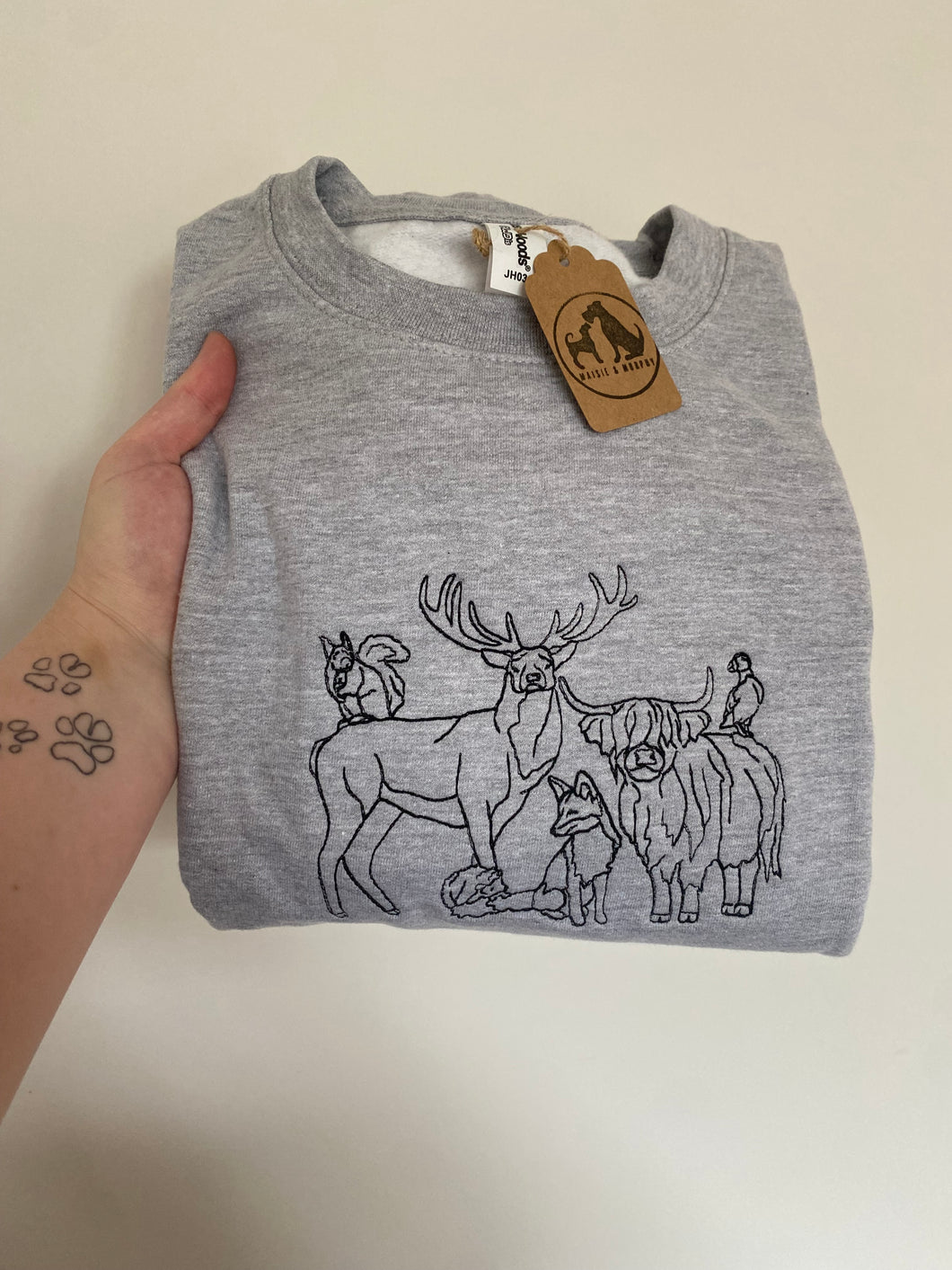 Scottish Wild Life Sweatshirt - Grey/ M