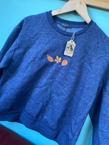 PRE-LOVED  blue autumn leaves sweatshirt