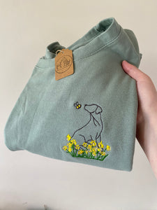 OUTLINE STYLE - Daffodil Dogs Sweatshirt - Embroidered sweater for dog lovers