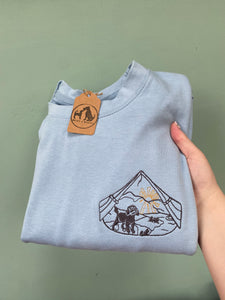 Adventure Dogs Sweatshirt - various breeds- Embroidered sweater for dog lovers, hikers, campers and adventurers