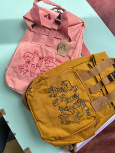 Cowboy Yeehaw Dogs Backpack for Dog Lovers and Owners- colourful embroidered compact rucksack for your adventures