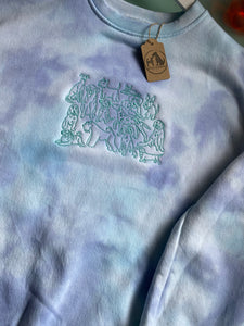 PRE-LOVED tie dye ‘dogs club’ sweatshirt (imperfect- marks on fabric)