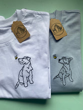 Load image into Gallery viewer, OUTLINE STYLE- Spring Dogs T-Shirt- Embroidered organic cotton tee for dog lovers
