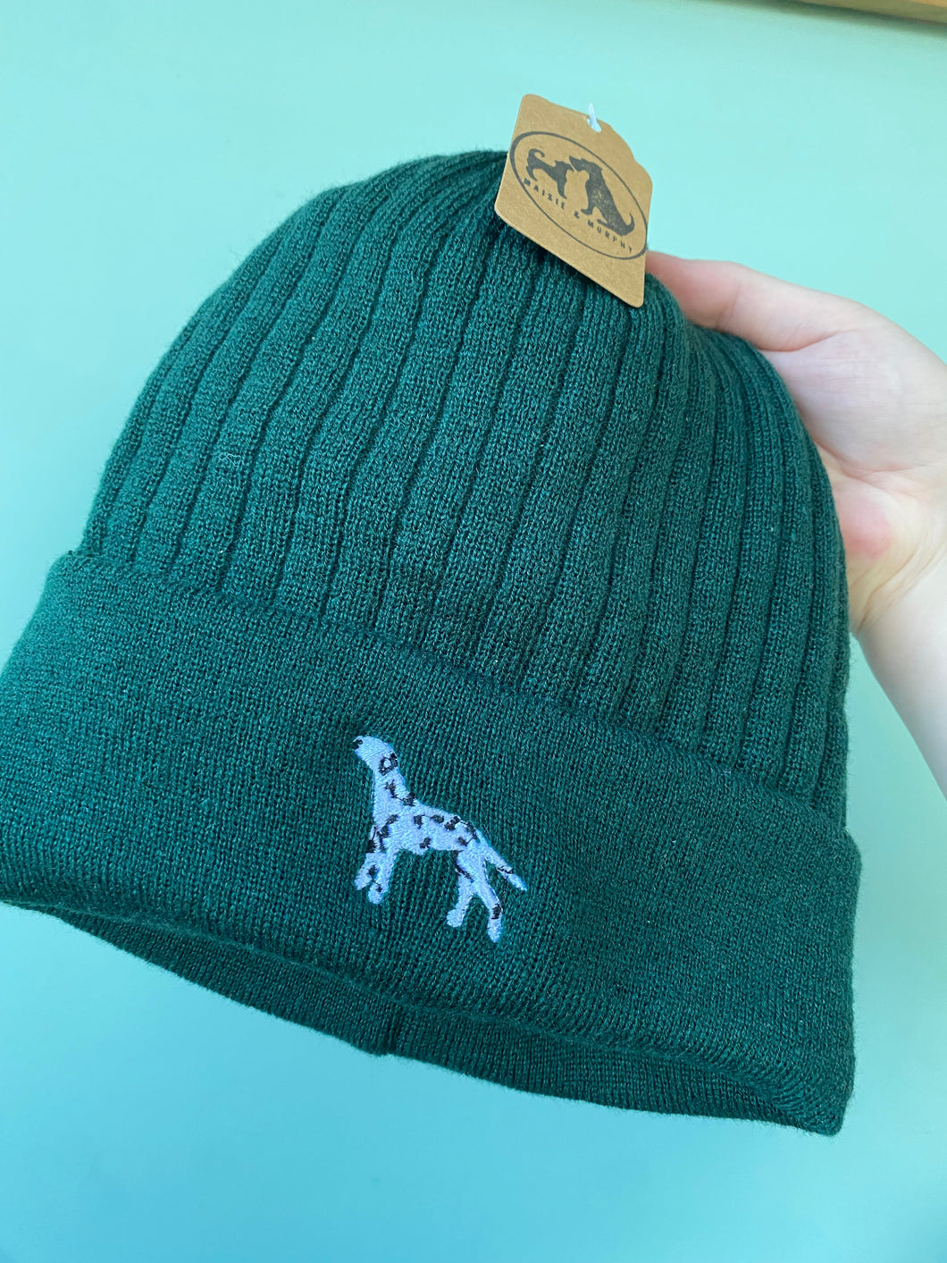 Dinky Dog Breed Beanie hat. The cutest mini dog embroidered beanie hat for dog parents