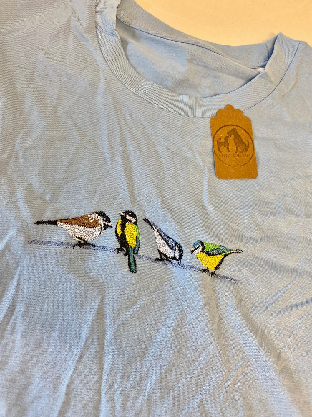 IMPERFECT- Birds T-Shirt Light Blue  / L