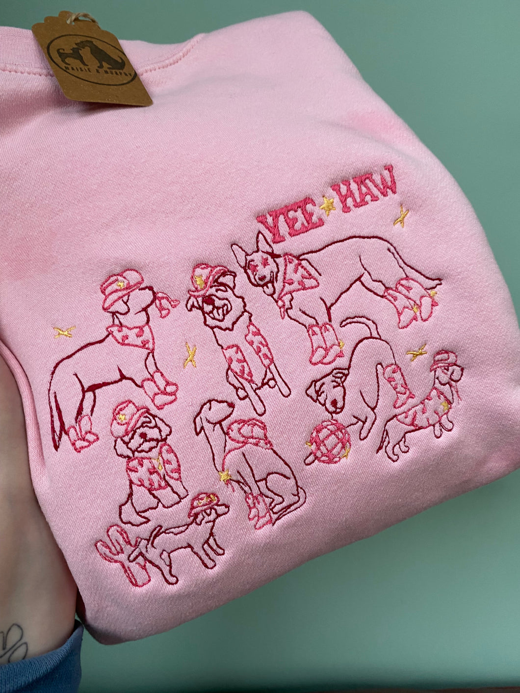 Yeehaw Dogs Sweatshirt - Pink