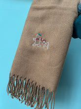 Load image into Gallery viewer, Christmas gingerbread Scarf- Biscuit + tartan
