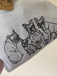 Imperfect Boston Terrier Sweatshirt - Size XL- Grey