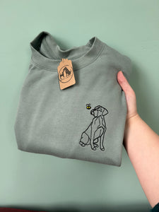 Boxer Dog Outline Sweatshirt - Gifts for Boxer  owners and lovers.