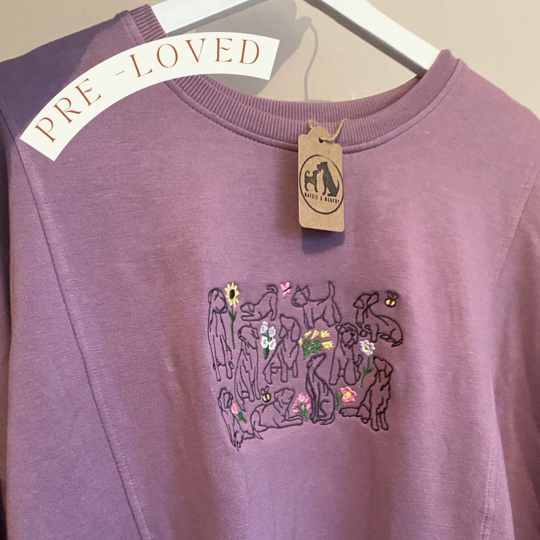 PRE-LOVED ‘spring dogs’ floaty thin sweatshirt- imperfect
