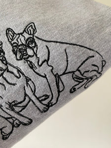 Imperfect Boston Terrier Sweatshirt - Size XL- Grey