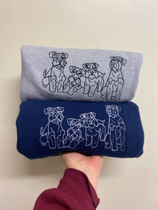 DOODLE STYLE SWEATSHIRT - Various Breeds- Dogs Sweatshirt - Embroidered sweater for dog lovers