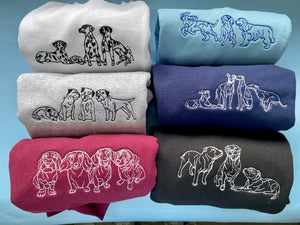 DOODLE STYLE SWEATSHIRT - Various Breeds- Dogs Sweatshirt - Embroidered sweater for dog lovers