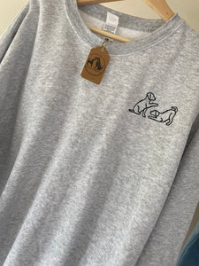 IMPERFECT Puppies Sweatshirt - Size XL/ GREY